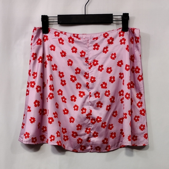 Princess Polly Polly Olton Floral Mini Skirt Women's 10 Pink Red Barbiecore 90s - Picture 8 of 12